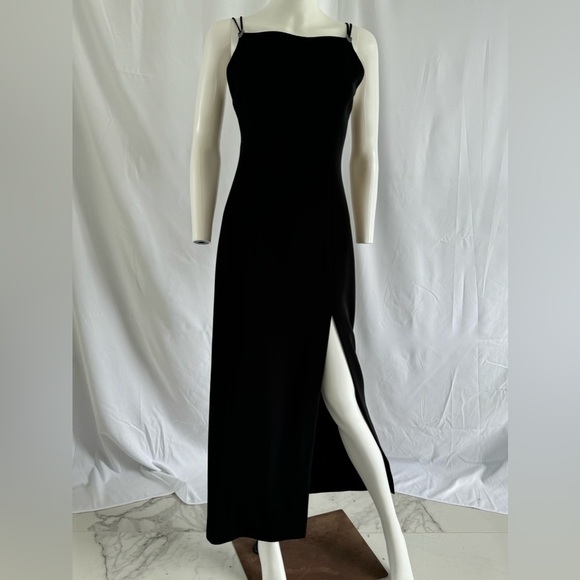 Vintage 90s Tahari Black Strapy Black Maxi
 Size 8 - Picture 1 of 12